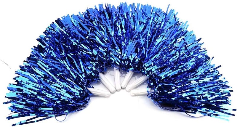 woobles Cheerleading Poms, Cheer Plastic Pom for Ball Fancy Dress Night Cheer Party Costume Sports Dance(Blue) - Image 2